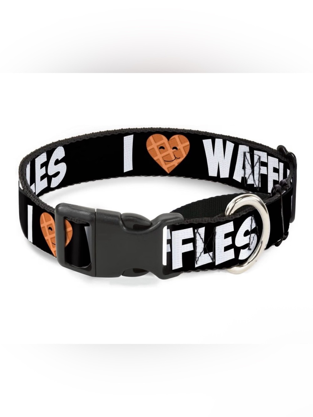 Buckle-Down I Heart Waffles Collar 1.5" Wide - Fits 13-18" Neck - Small